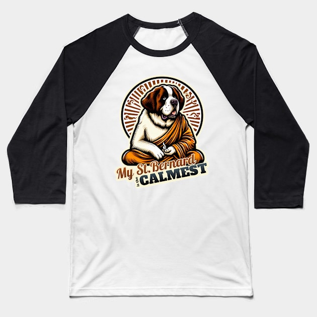 St. Bernard Zen Baseball T-Shirt by k9-tee